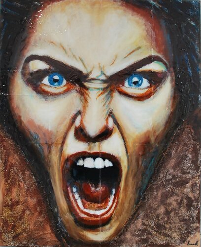 Mujer muy enfadada by Ernest Carneado Ferreri, Painting for Sale on Select