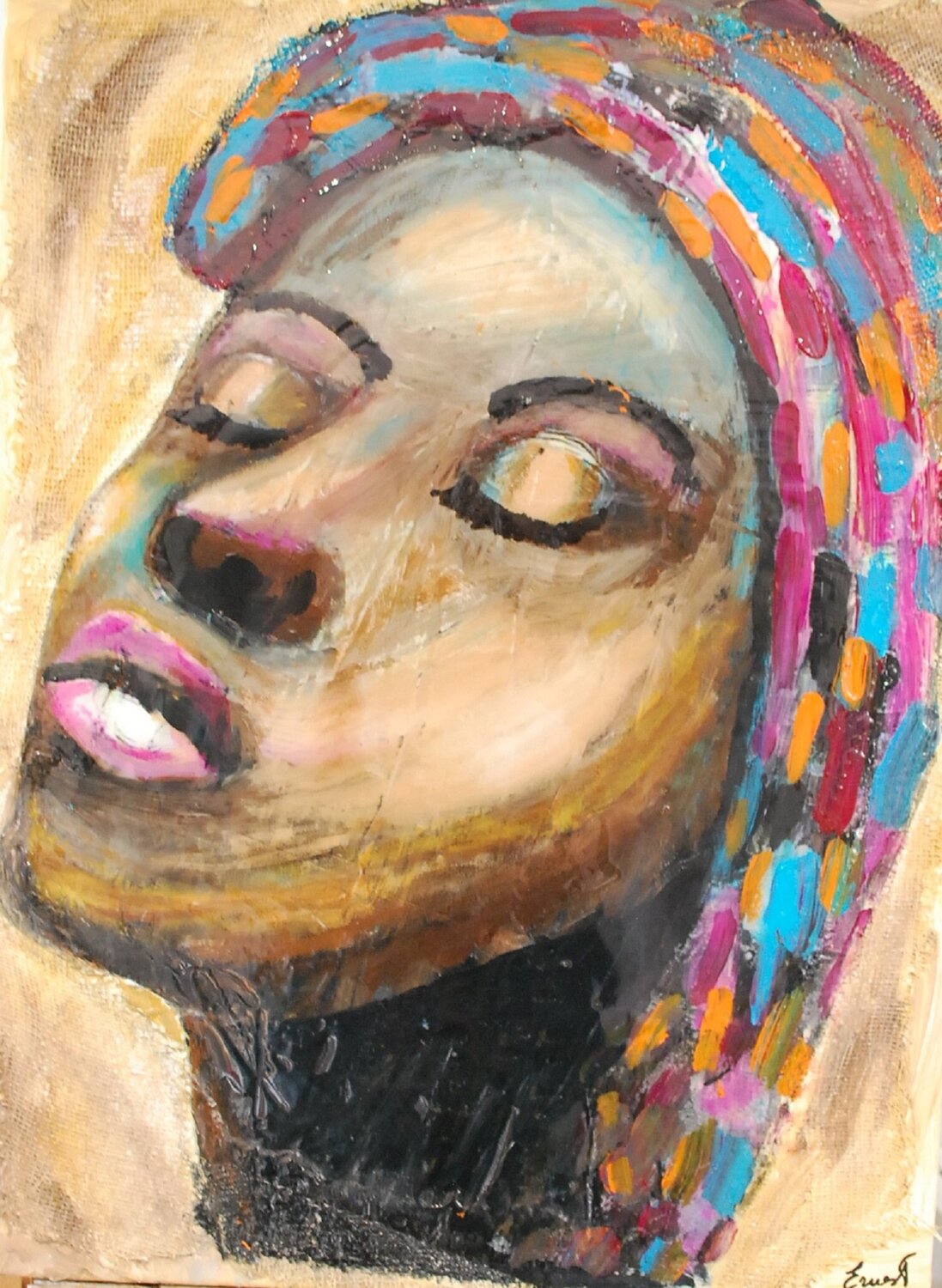 Mujer con sensación Ernest Carneado Ferreri Original painting for sale