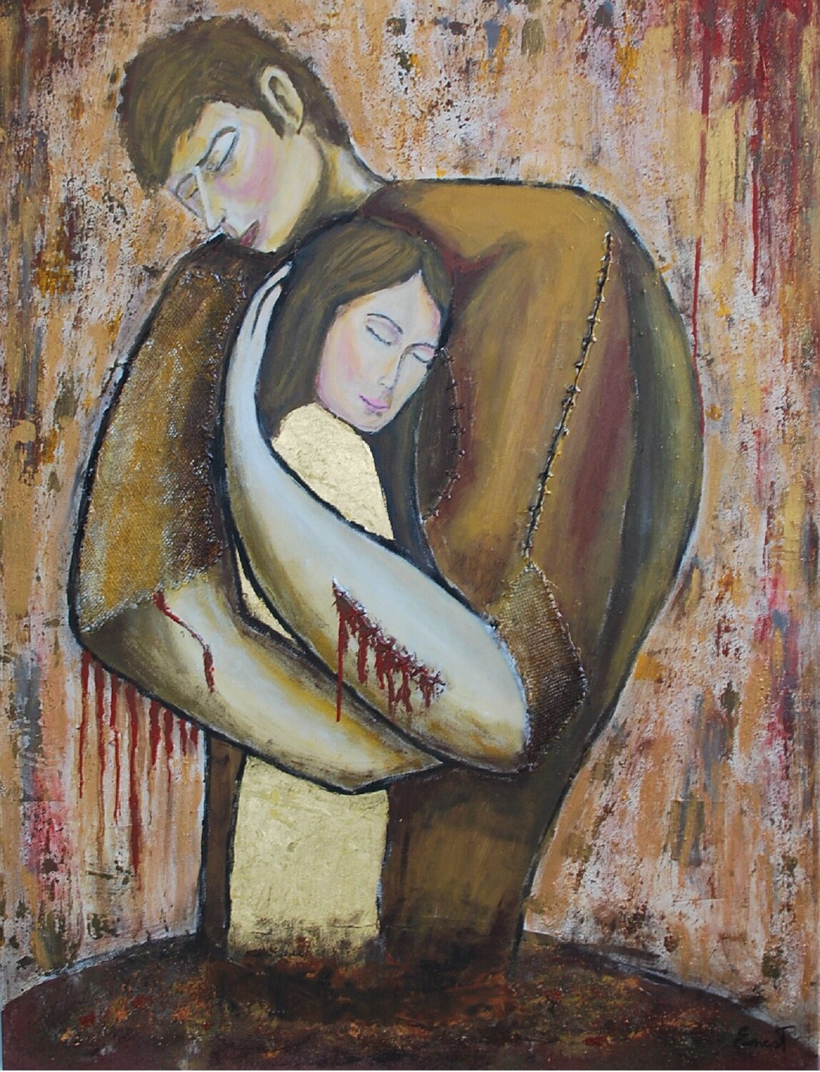 Cuando el amor puede sangrar por un dolor mutuo Ernest Carneado Ferreri Original painting for sale