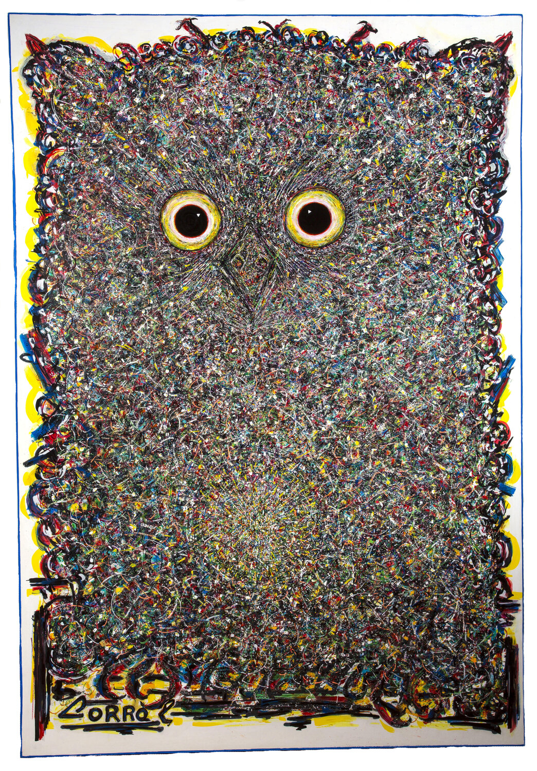 Macro-michromatrixtic Grand-duc Jose Antonio Salvador Corrales Moreno Original painting for sale