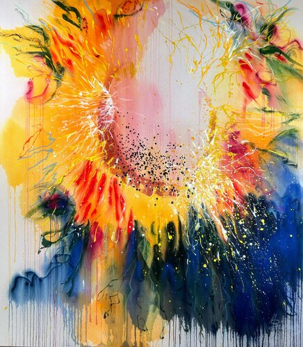 My kind of universe (Sunflowers) by Ute Bivona, Painting for Sale on Select