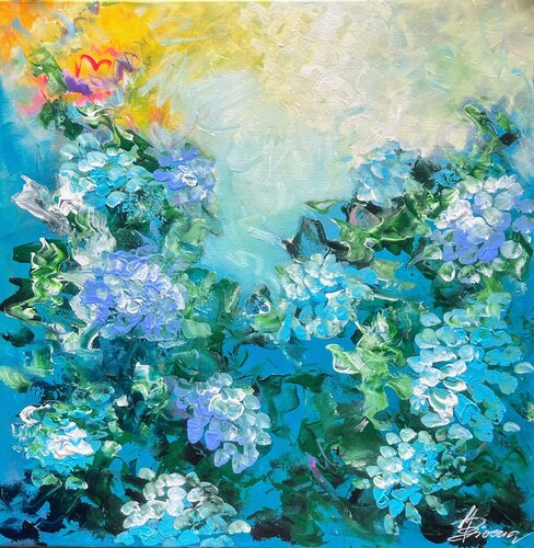 Hydrangeas 2 by Ute Bivona, Painting for Sale on Select