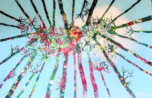 Wo die Herbstkrone das Licht fängt von Ute Bivona, Malerei kaufen auf Select
