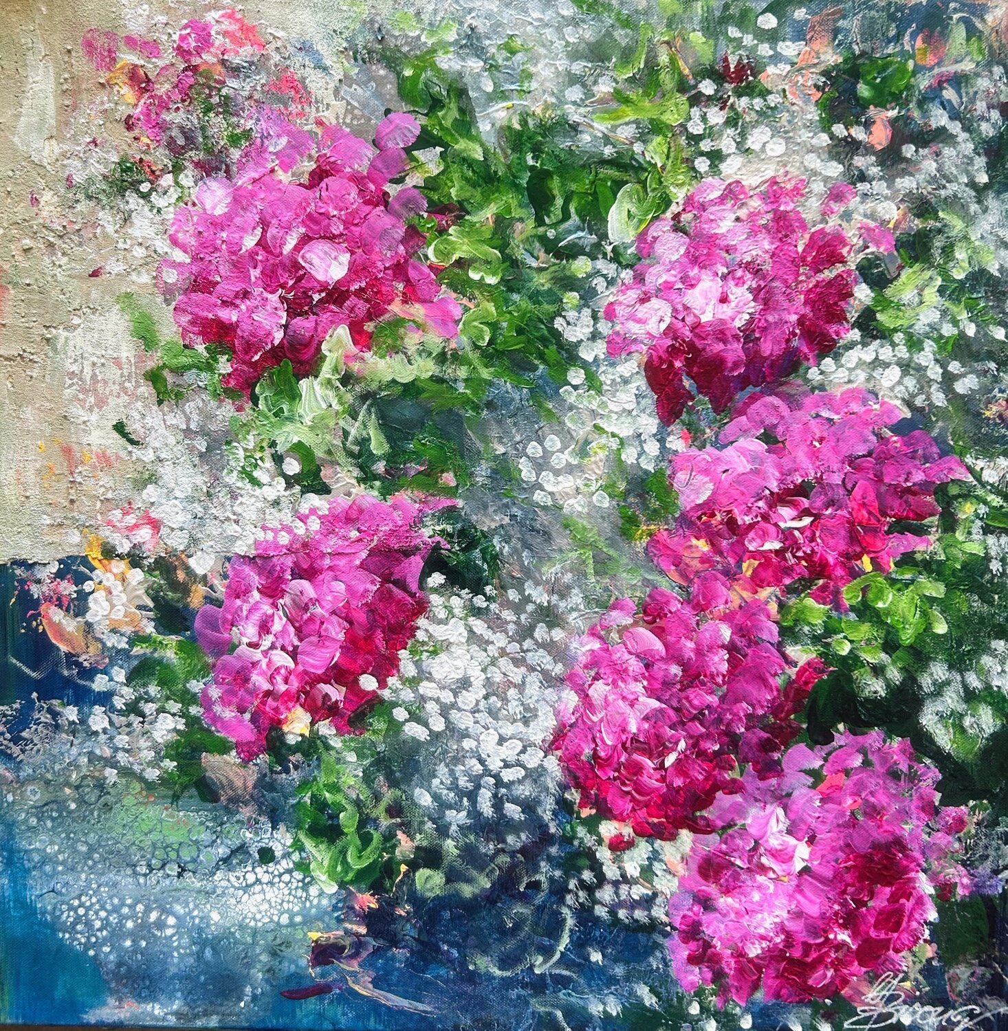 Hydrangeas 1 Ute Bivona Original painting for sale
