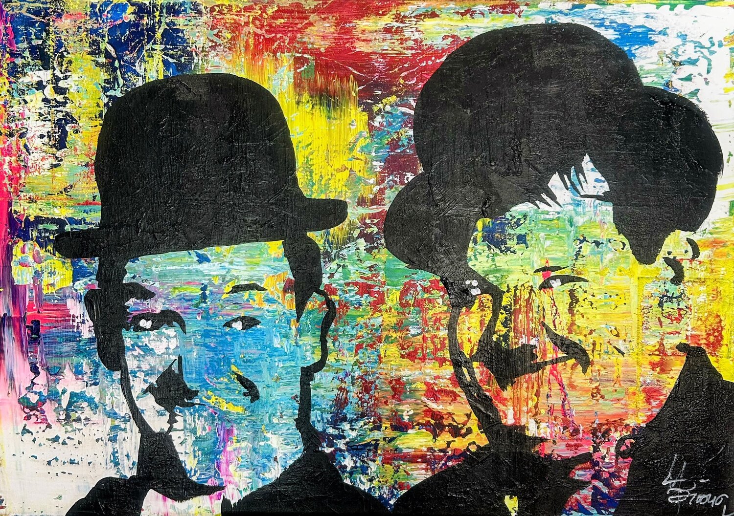 Stan & Ollie Ute Bivona Original painting for sale