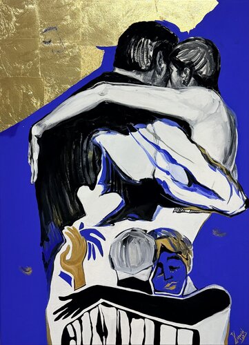 Golden embrace by Aleksandra Istorik, Painting for Sale on Select