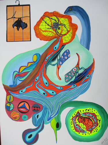 Octopus of desires by Serge Lecomte, Painting for Sale on Select