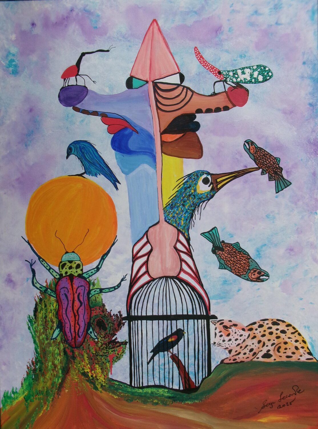 Carnaval Serge Lecomte Original painting for sale
