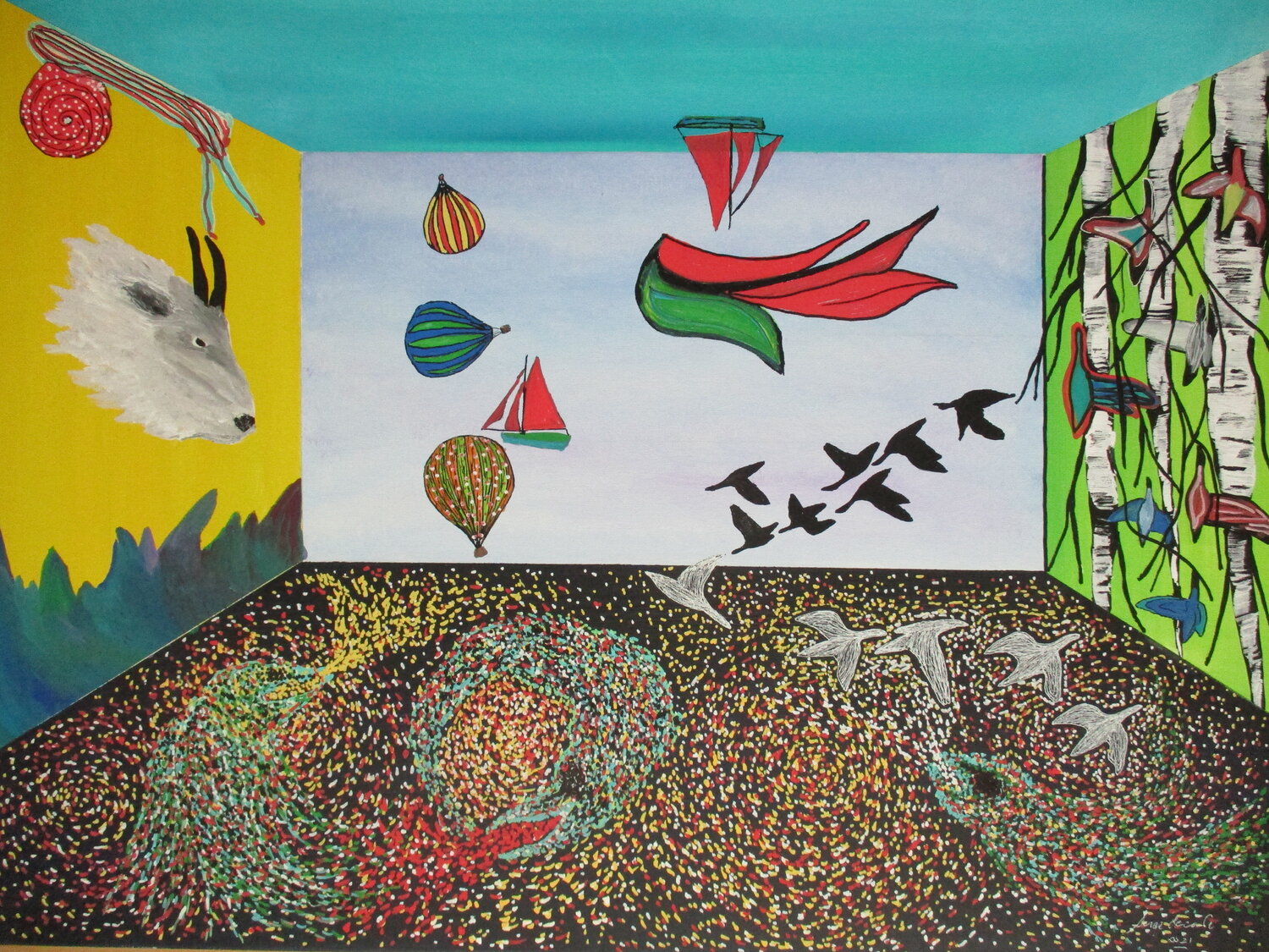 Time/space Serge Lecomte Original painting for sale