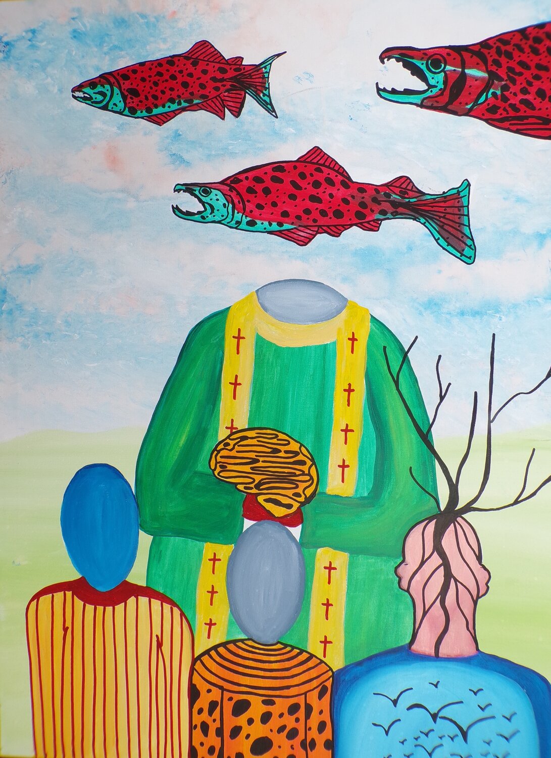 Communion Serge Lecomte Original painting for sale