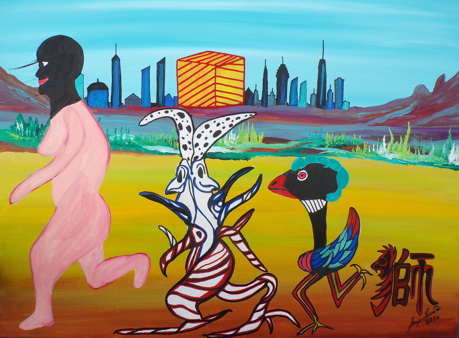 Streakers Serge Lecomte Original painting for sale