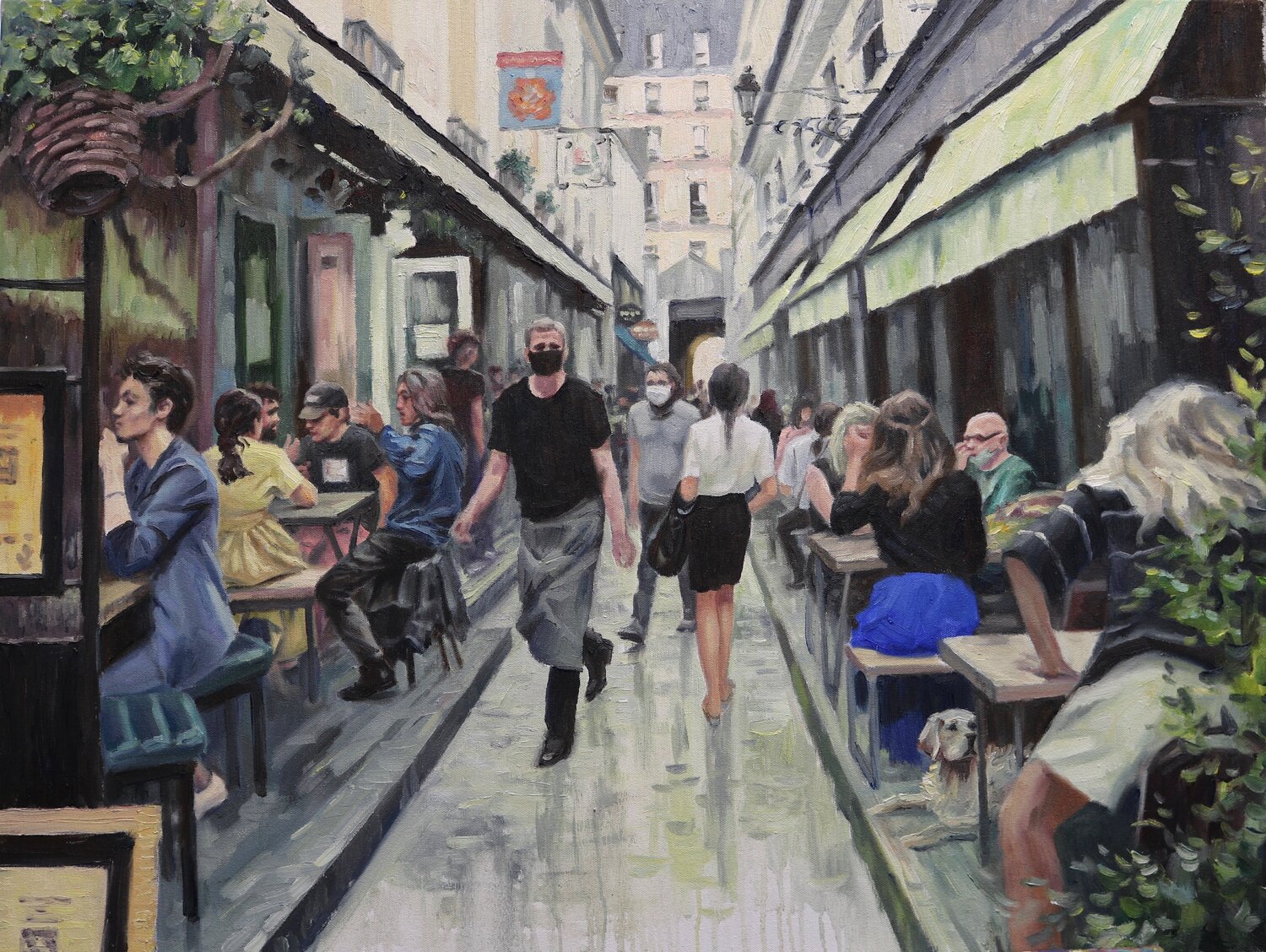 In a cafe in Paris Baiba Limane Original painting for sale