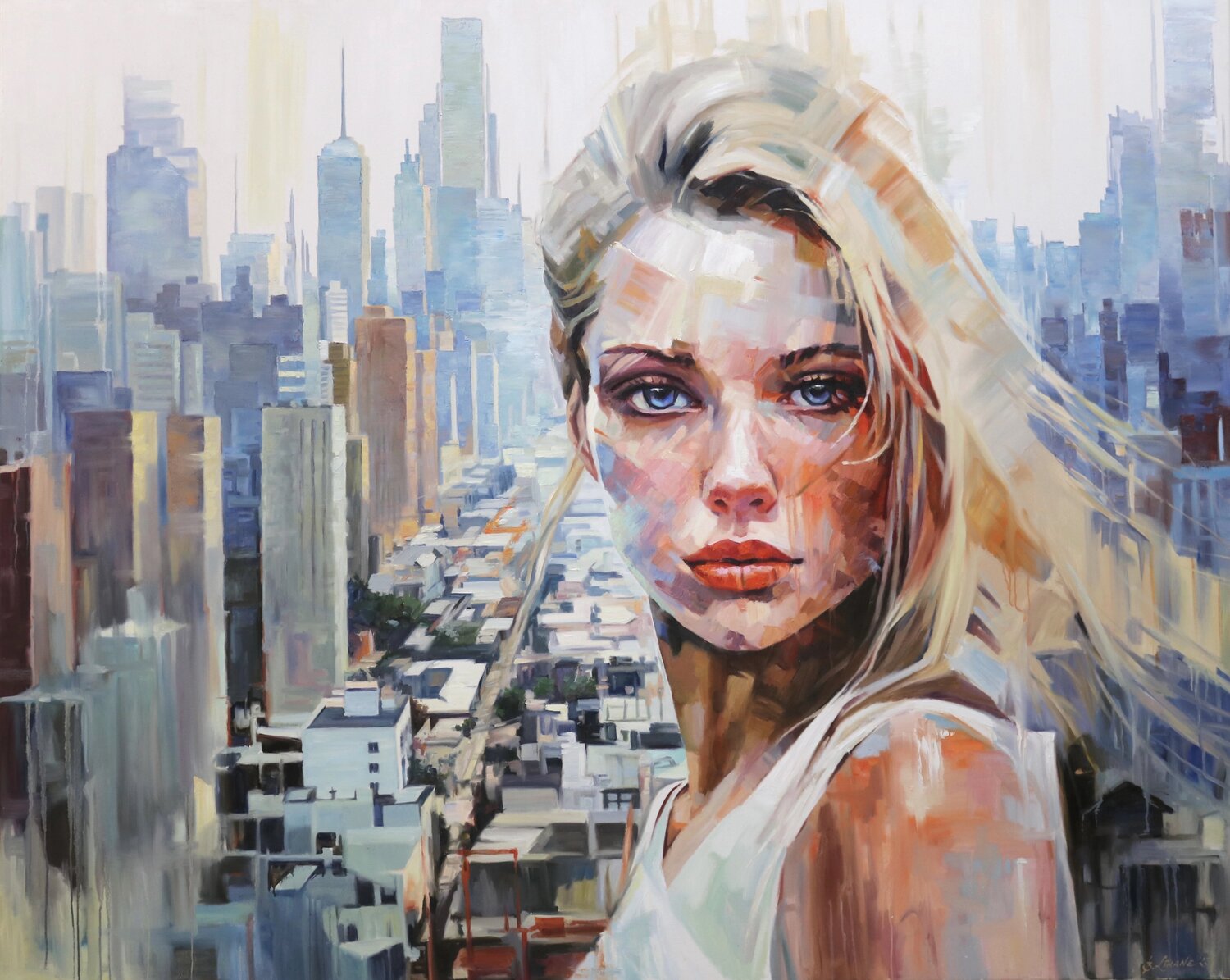Morning, NY, abstraction Baiba Limane Original painting for sale