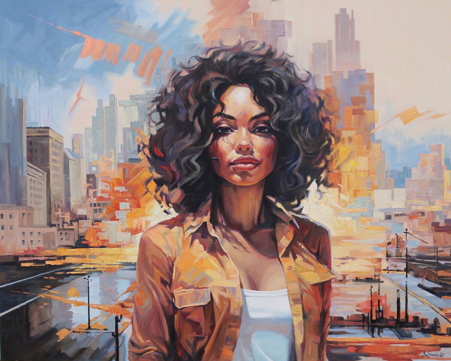 The Gioconda of Chicago Baiba Limane Original painting for sale