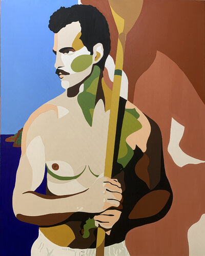 LE RAMEUR. by michel das, Painting for Sale on Select