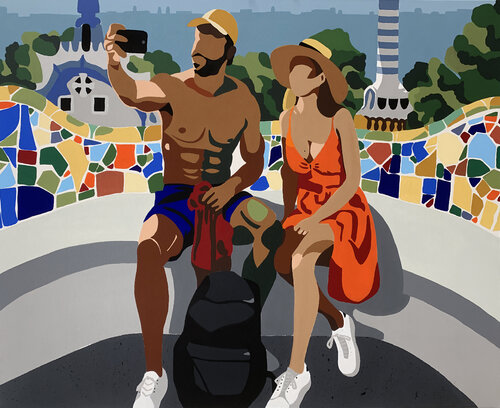 BARCELONE. by michel das, Painting for Sale on Select
