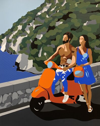 LA CÔTE AMALFITAINE. by michel das, Painting for Sale on Select