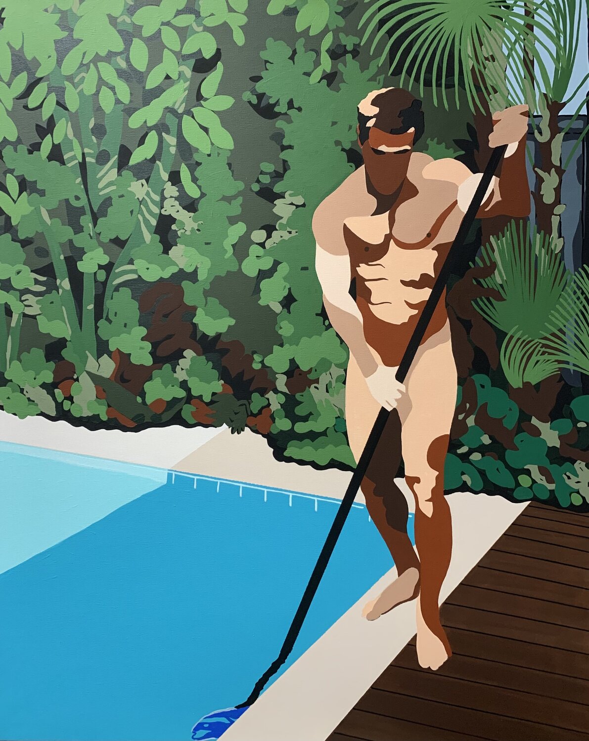 LE PISCINIER. michel das Original painting for sale