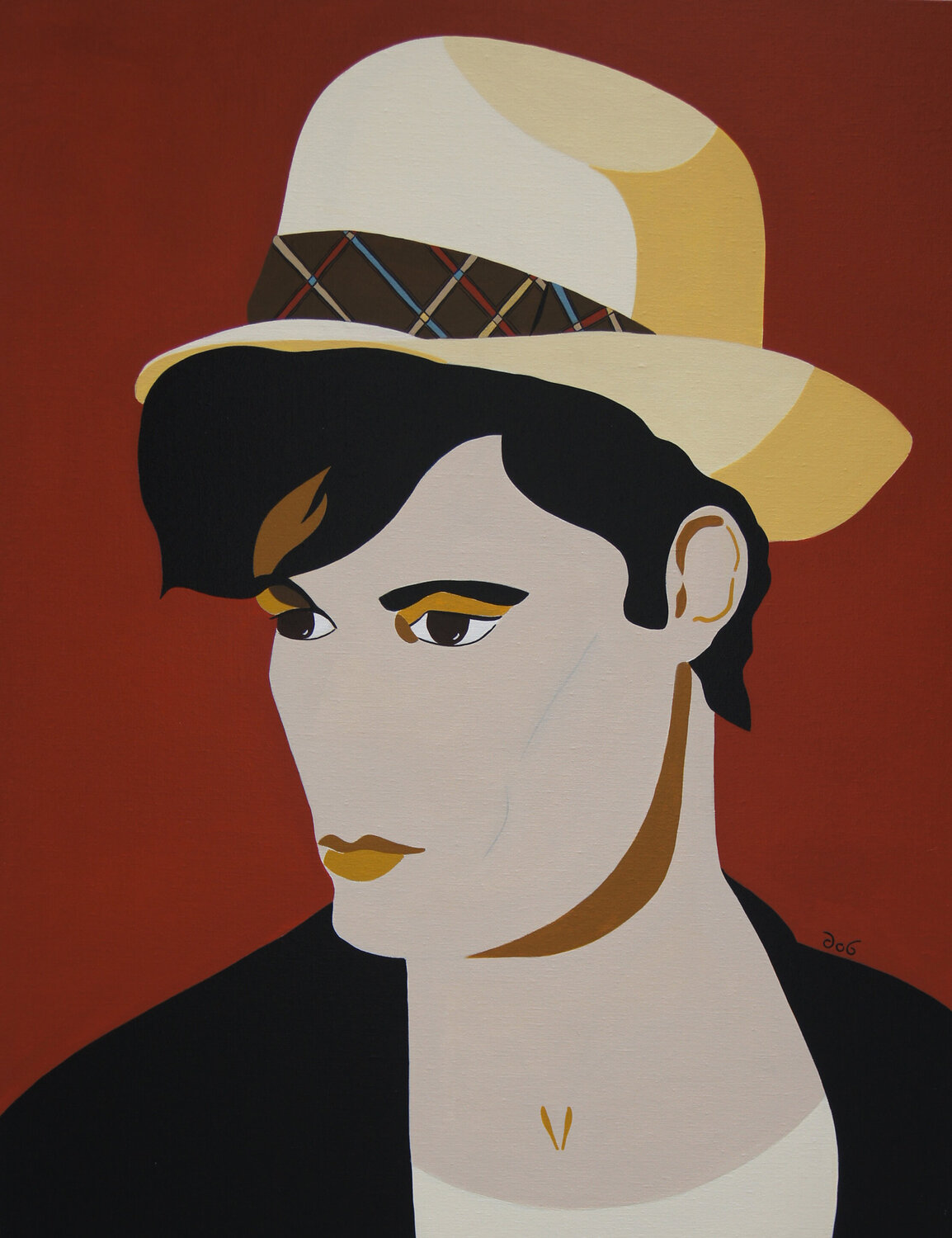 L' homme au panama. michel das Original painting for sale