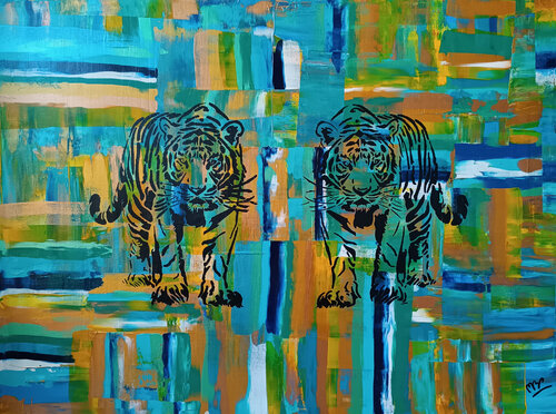 WILD NATURE COLLECTION – TIGER by Montse Barberà Pujol, Painting for Sale on Select