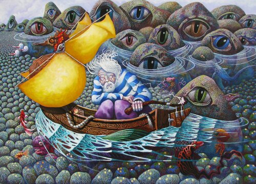 Styx - die letzte Fahrt by Peter Wall, Painting for Sale on Select