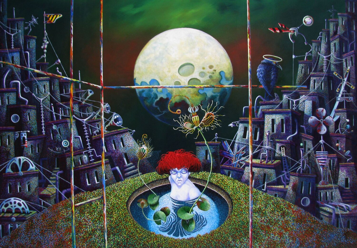 die dunkle Seite des Mondes Peter Wall Original painting for sale