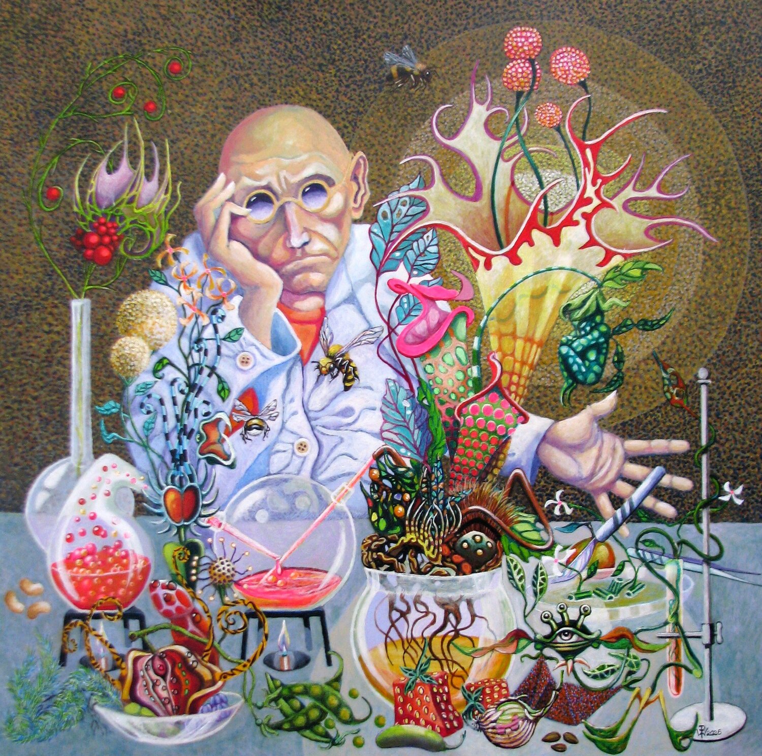 Botaniker Peter Wall Original painting for sale