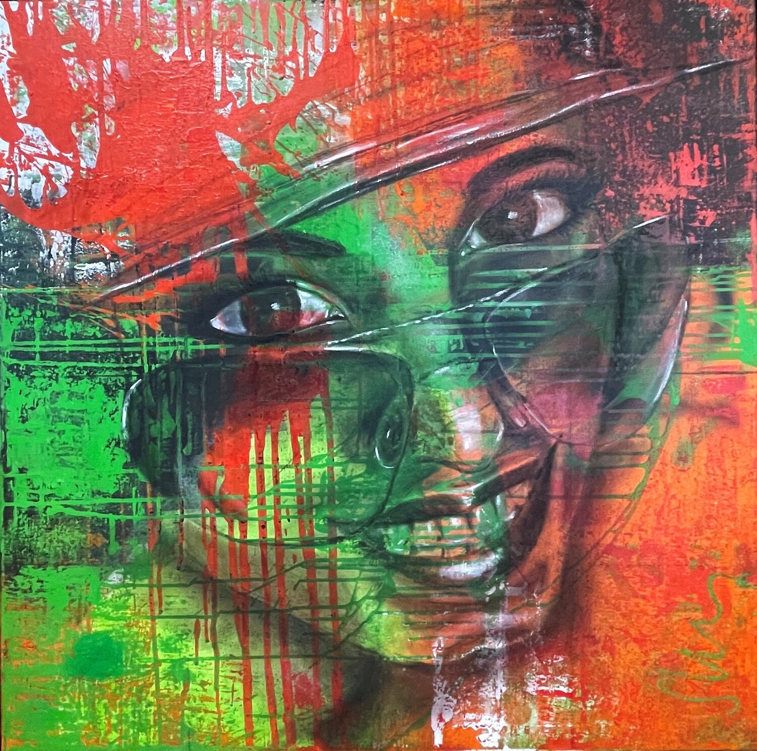 chill jil - happy Lady Silvia Lehmann Original painting for sale