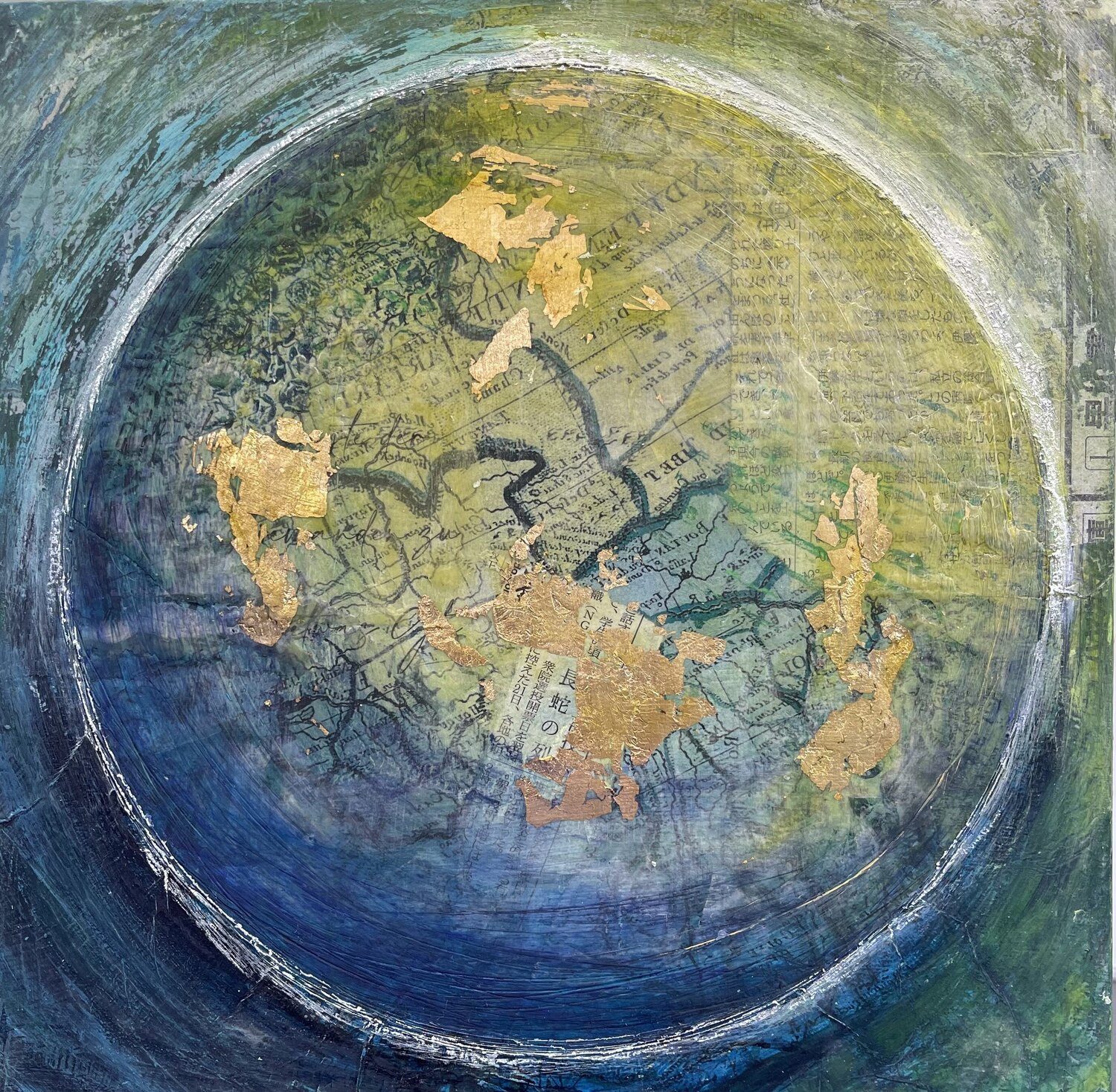 glänzender Planet Silvia Lehmann Original painting for sale