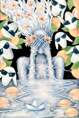 A Dialogue with Kadishman ( Part I) by Oksana Alekhina, Painting for Sale on Select