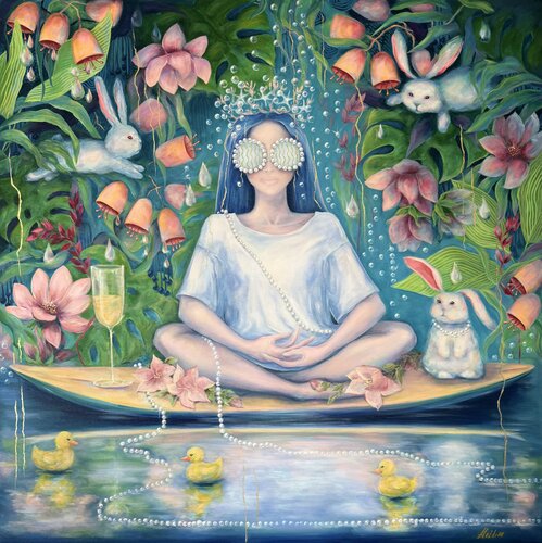 Moon Mood: Pisces by Oksana Alekhina, Painting for Sale on Select
