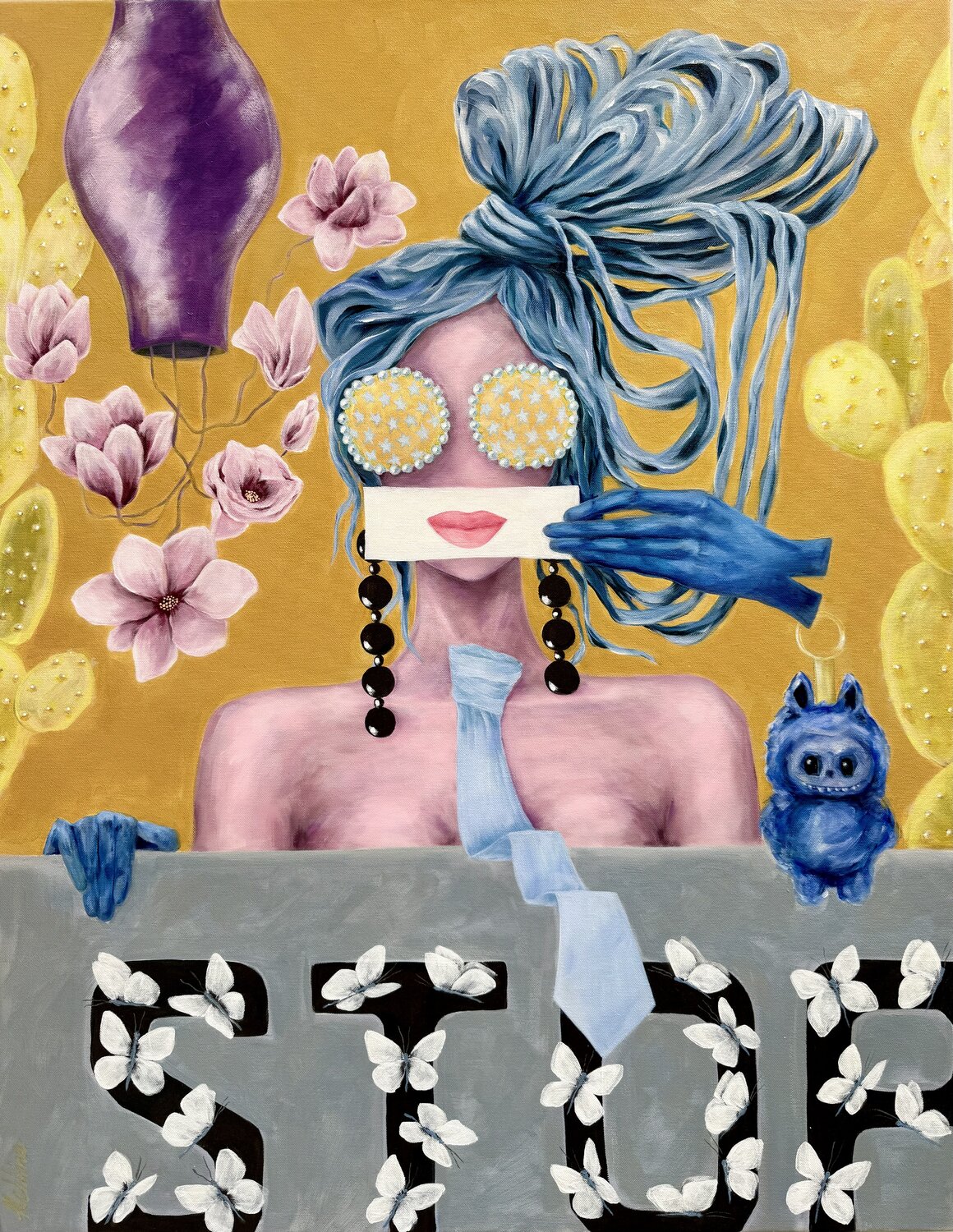 Stop Oksana Alekhina Original painting for sale