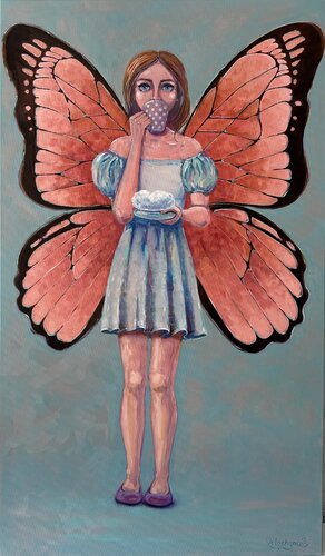 She has wings by Mary Voloshyna, Painting for Sale on Select