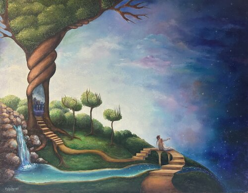 Birth of the night by Mary Voloshyna, Painting for Sale on Select