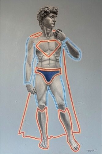Superman by Mary Voloshyna, Painting for Sale on Select