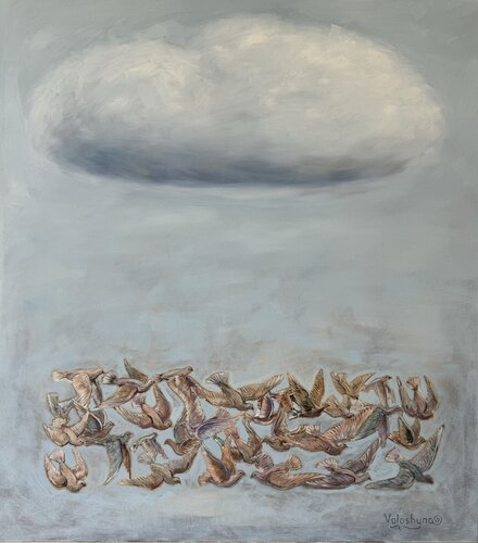 Sky and birds by Mary Voloshyna, Painting for Sale on Select