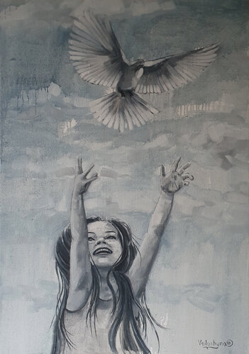 When your eyes are burning by Mary Voloshyna, Painting for Sale on Select