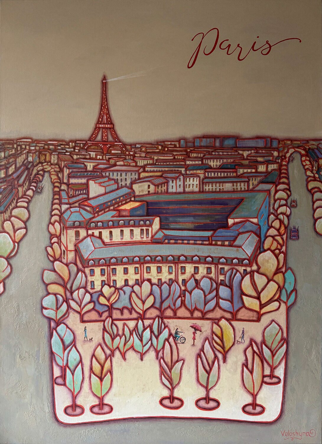 Sounds of Paris Mary Voloshyna Original painting for sale