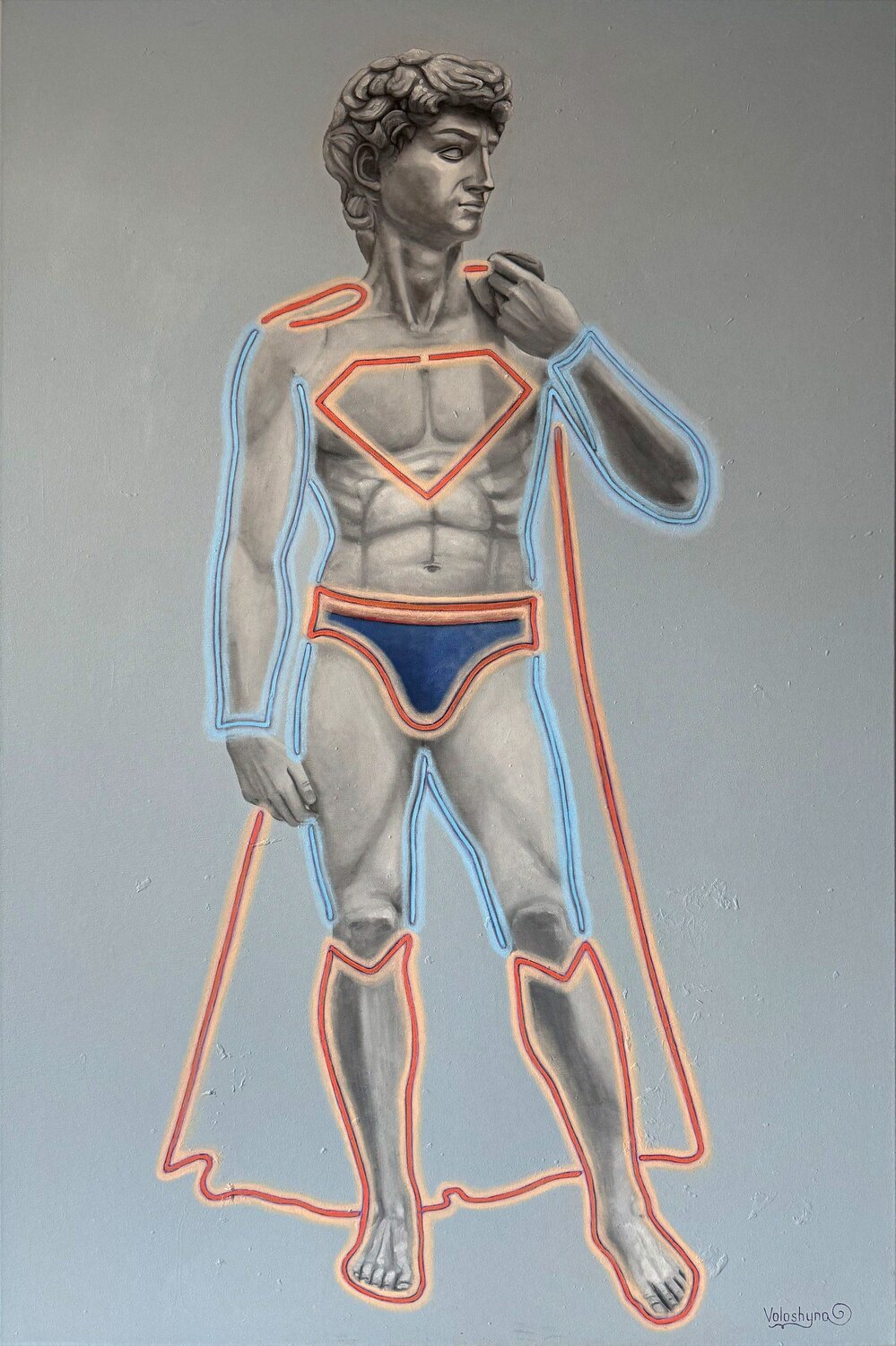Superman Mary Voloshyna Original painting for sale