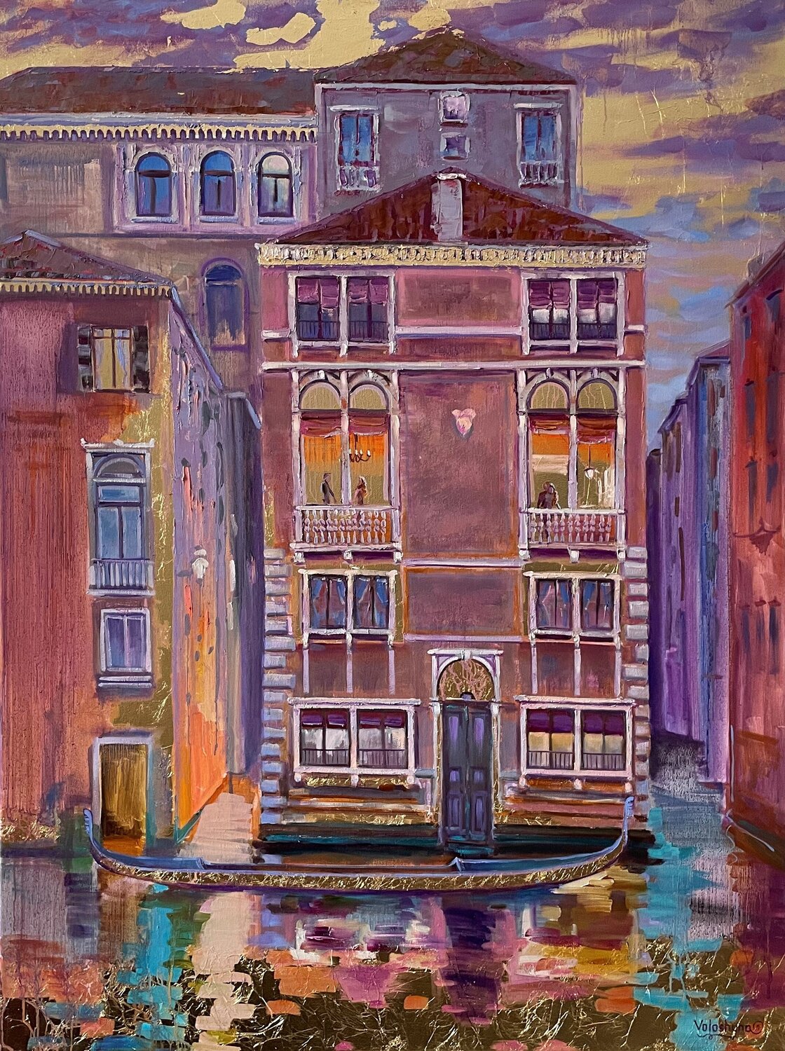 In the windows of Venice Mary Voloshyna Original painting for sale