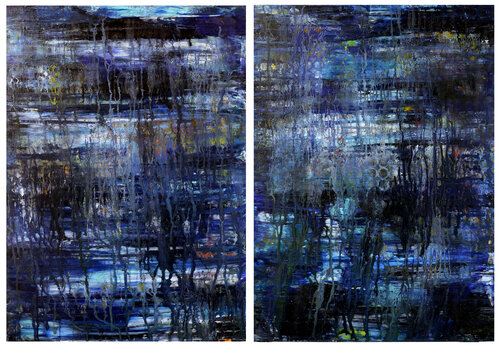 Immenso blu (dittico) 1° classificato XV Concorso Artistico-letterario Dentro Salerno by Rosario Annunziata, Painting for Sale on Select