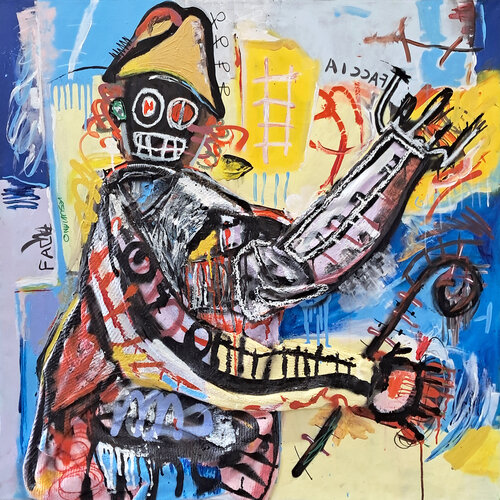 Faccia gialla, figlio del vulcano by Rosario Annunziata, Painting for Sale on Select