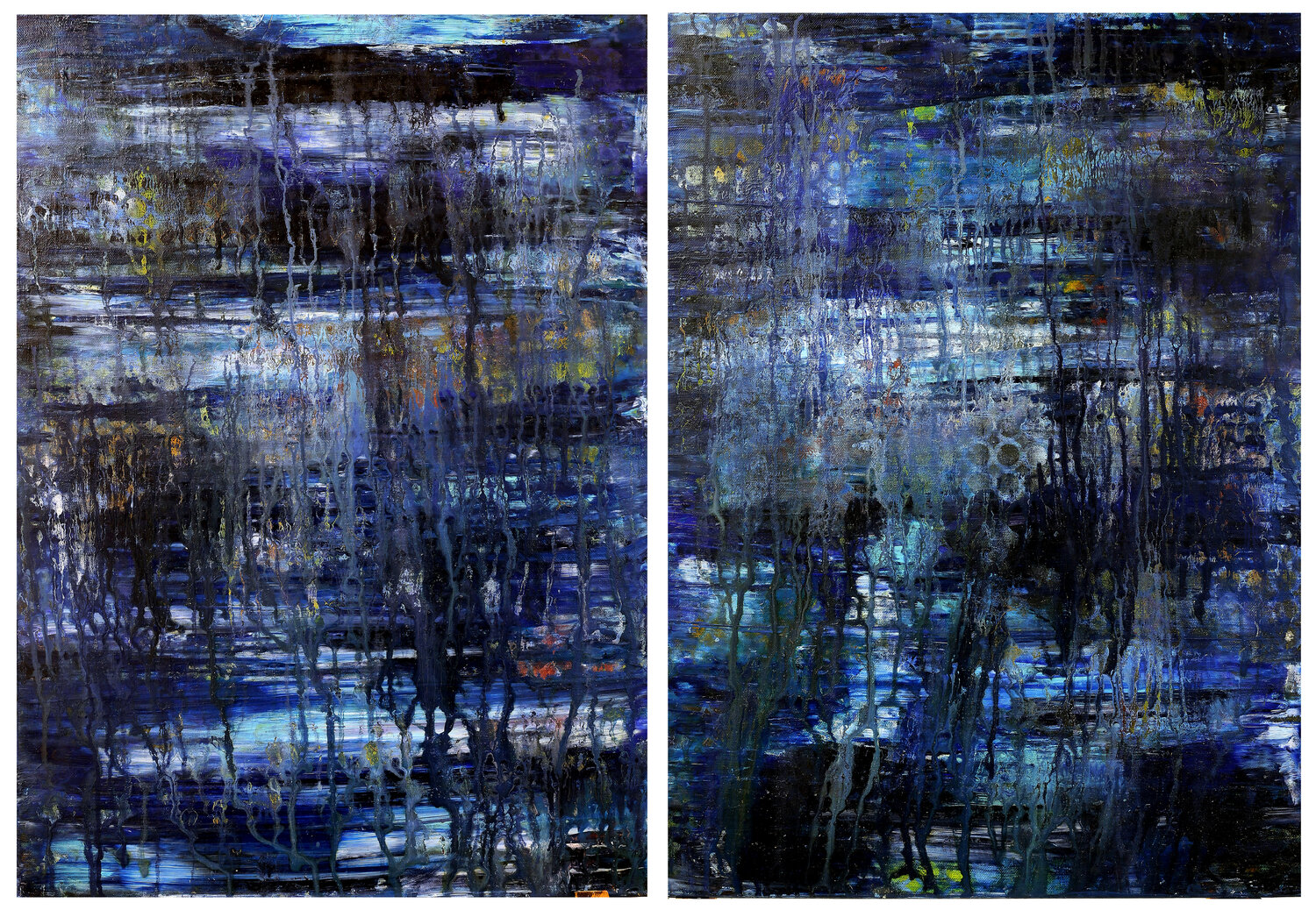 Immenso blu (dittico) 1° classificato XV Concorso Artistico-letterario Dentro Salerno Rosario Annunziata Original painting for sale