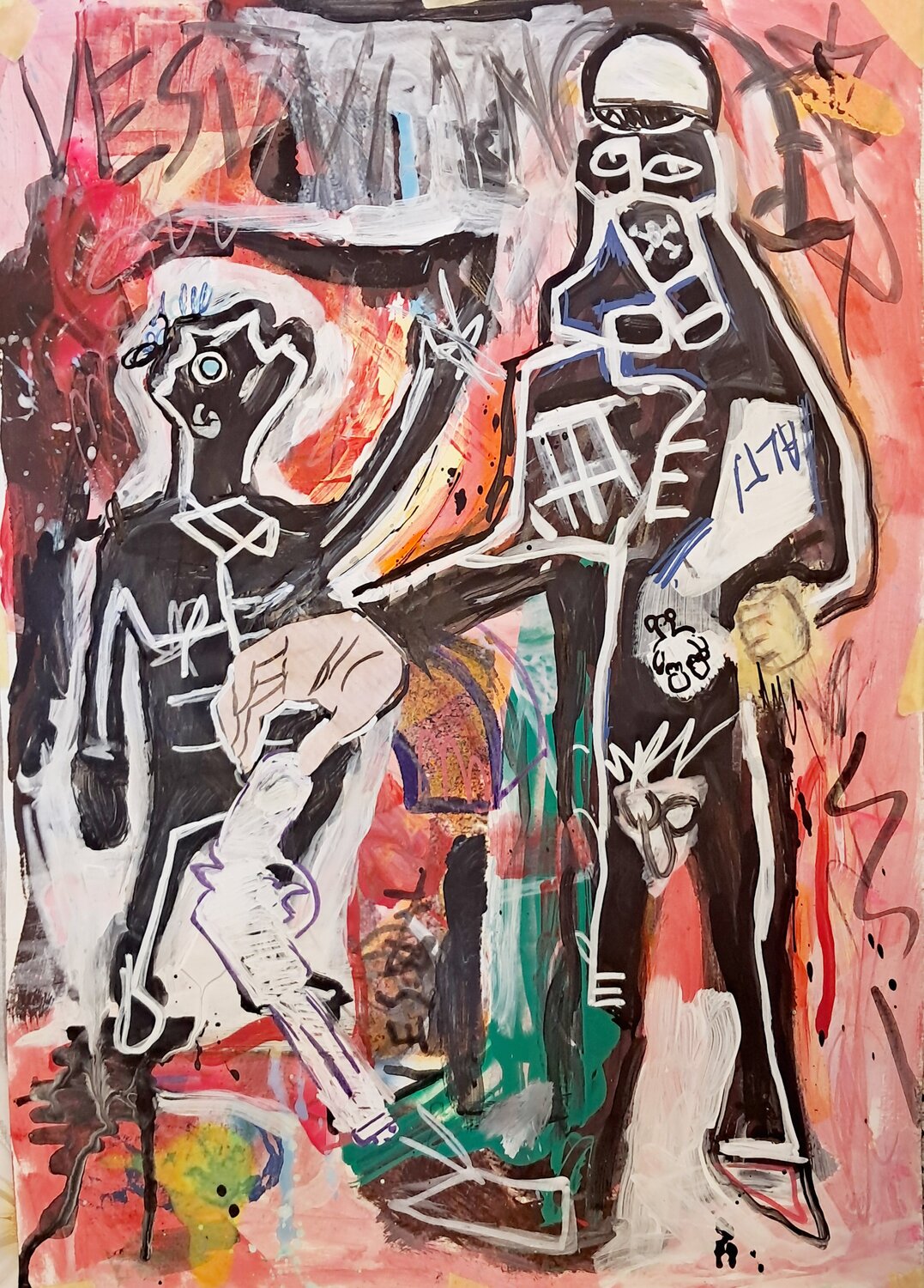 Figli della guera Rosario Annunziata Original painting for sale