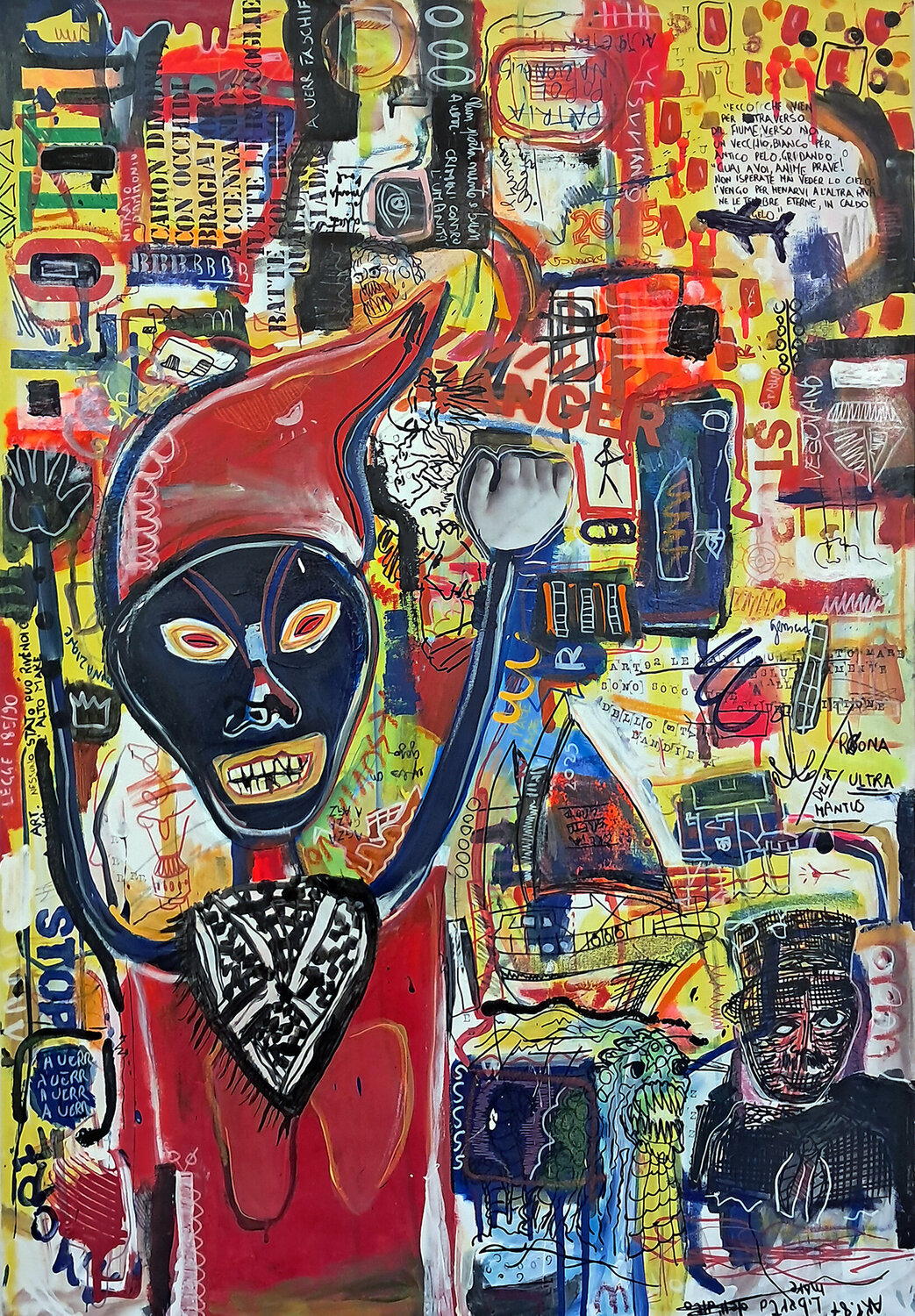 L'urlo dei senza patria Rosario Annunziata Original painting for sale
