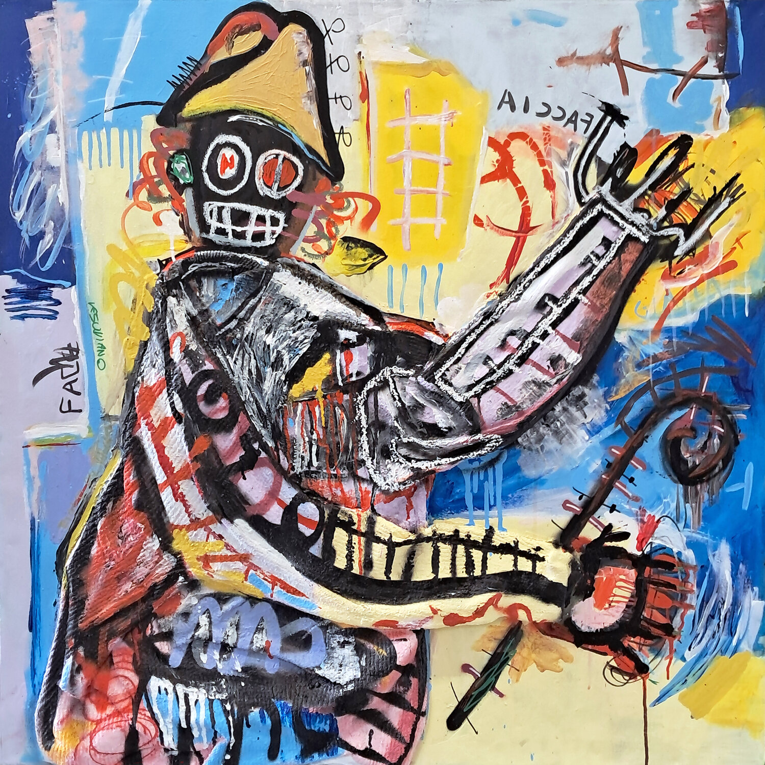Faccia gialla, figlio del vulcano Rosario Annunziata Original painting for sale