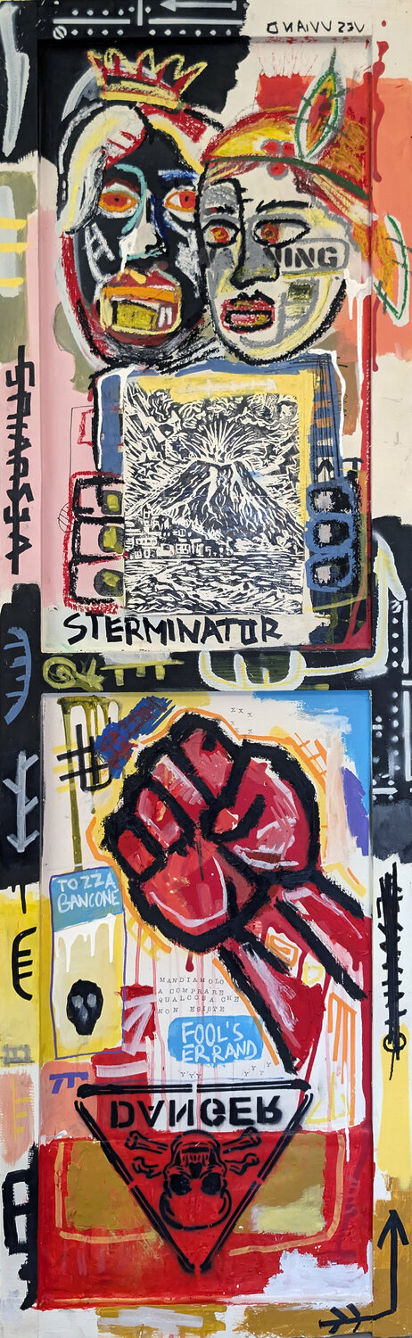Sterminator Vesevo e tozzabancone Rosario Annunziata Original painting for sale