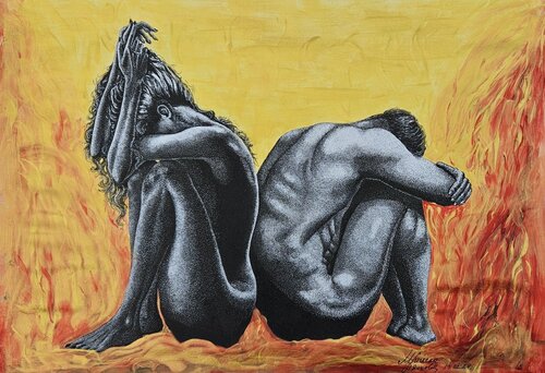 The hell between us by Miglena Dyankova, Drawing for Sale on Select