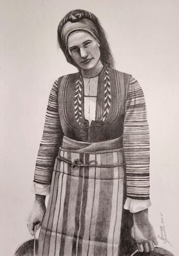 The Water Bearer by Miglena Dyankova, Drawing for Sale on Select