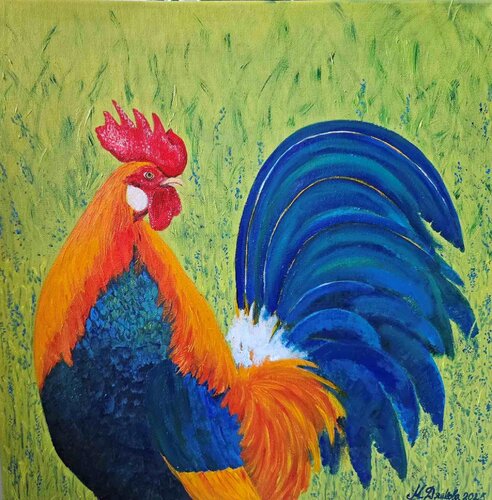 Cockerel by Miglena Dyankova, Painting for Sale on Select